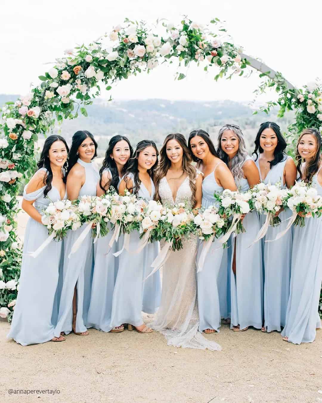 Light Blue Gowns For Bridesmaids