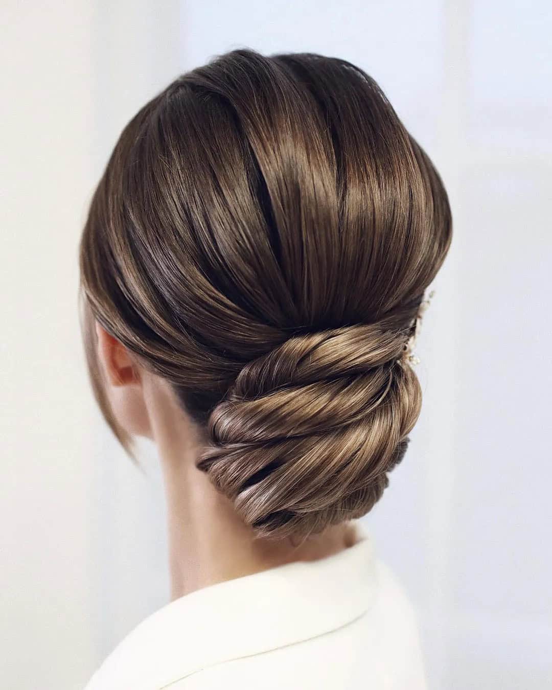 Smooth Wedding Updo To Be Classy