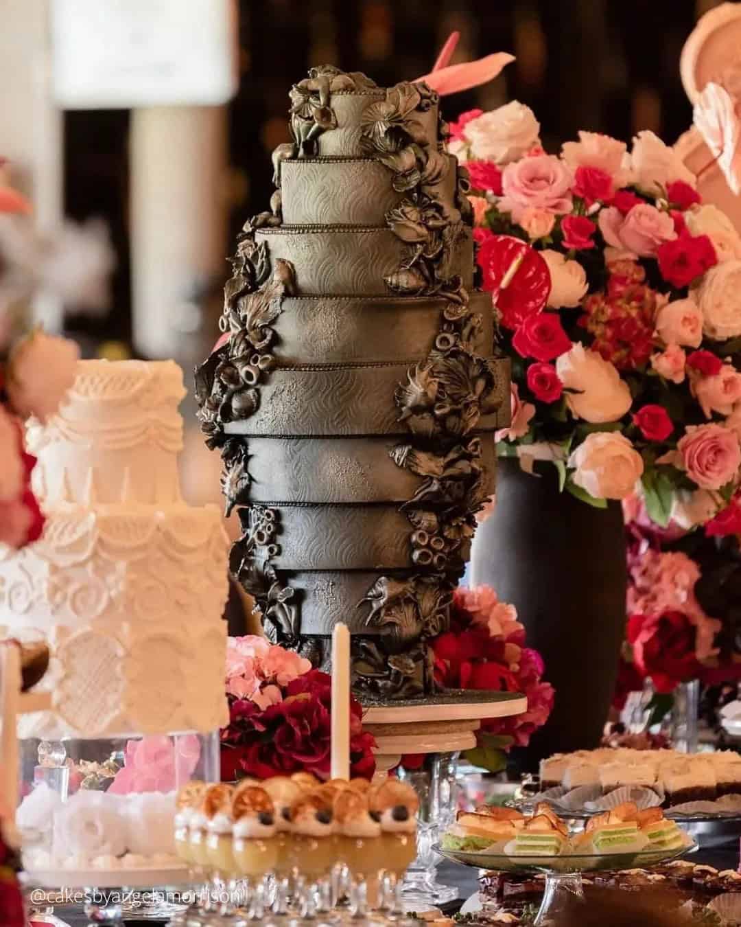 Rust Textural Wedding Cake