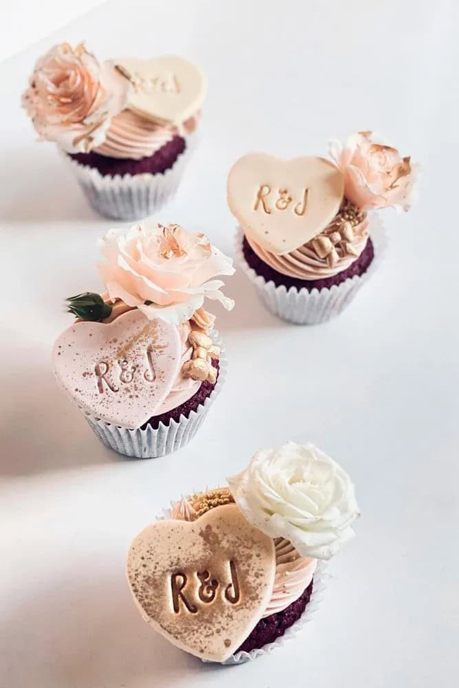 Flowers Cupcakes In Pastel Colors