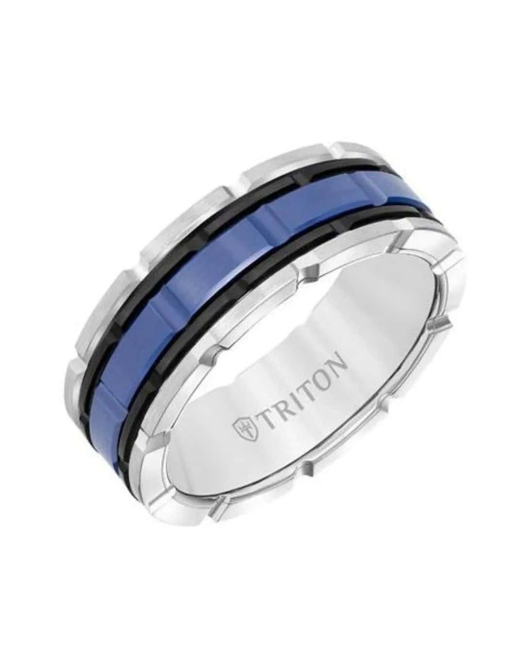 Two-Tone Black Tungsten Men’s Wedding Band