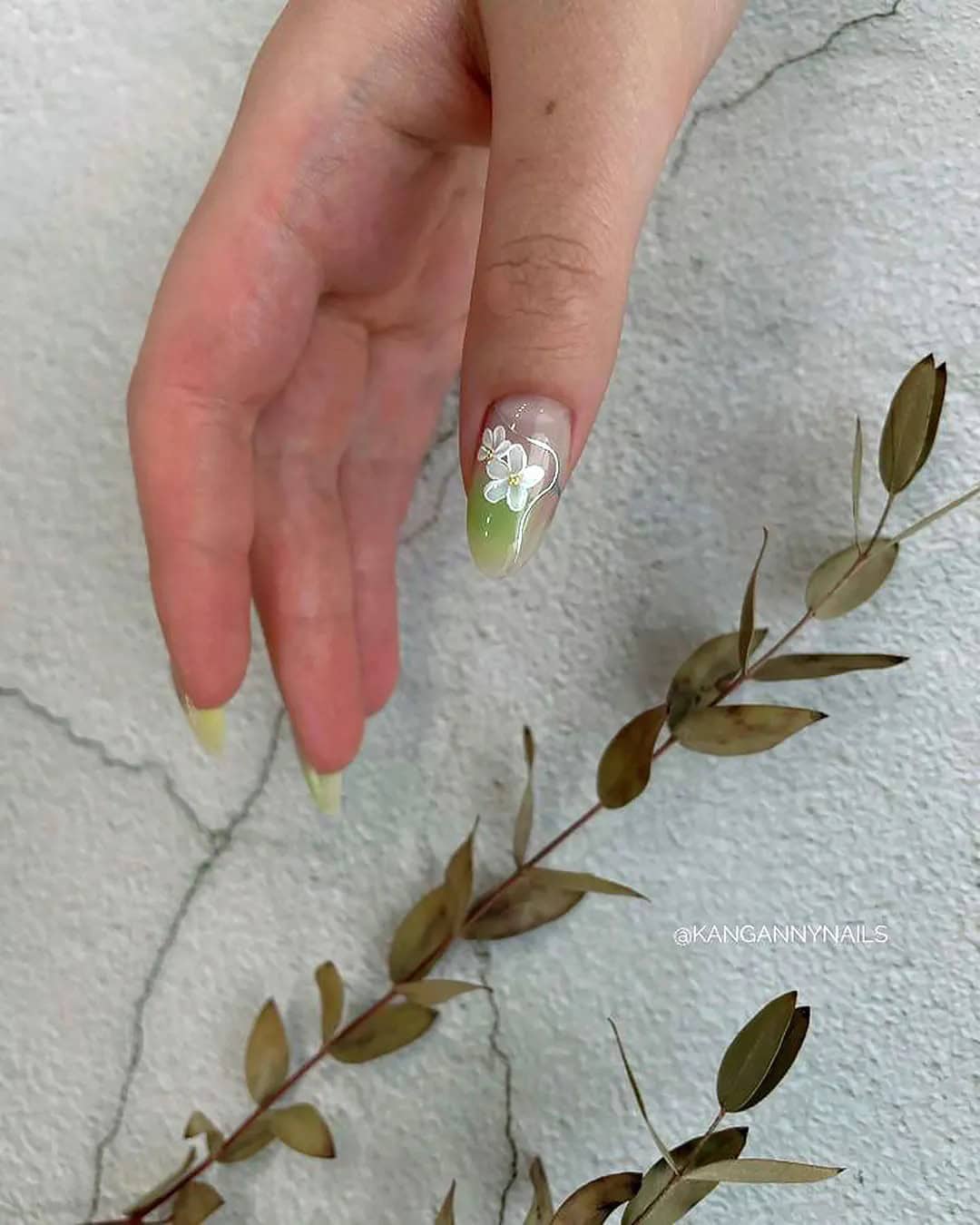 Flower Power Bridal Nails