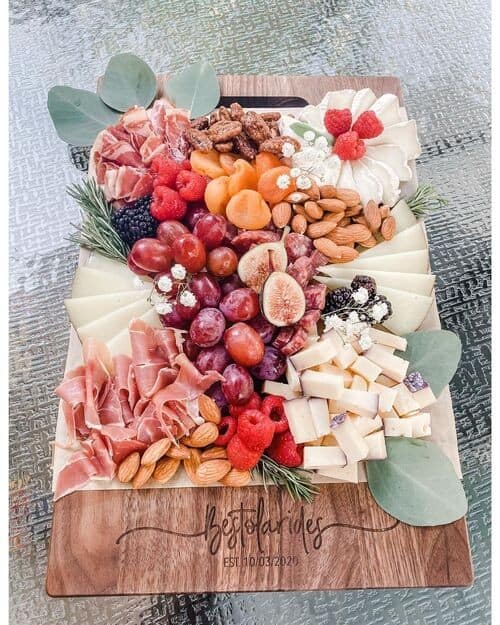 Rustic personalized charcuterie board