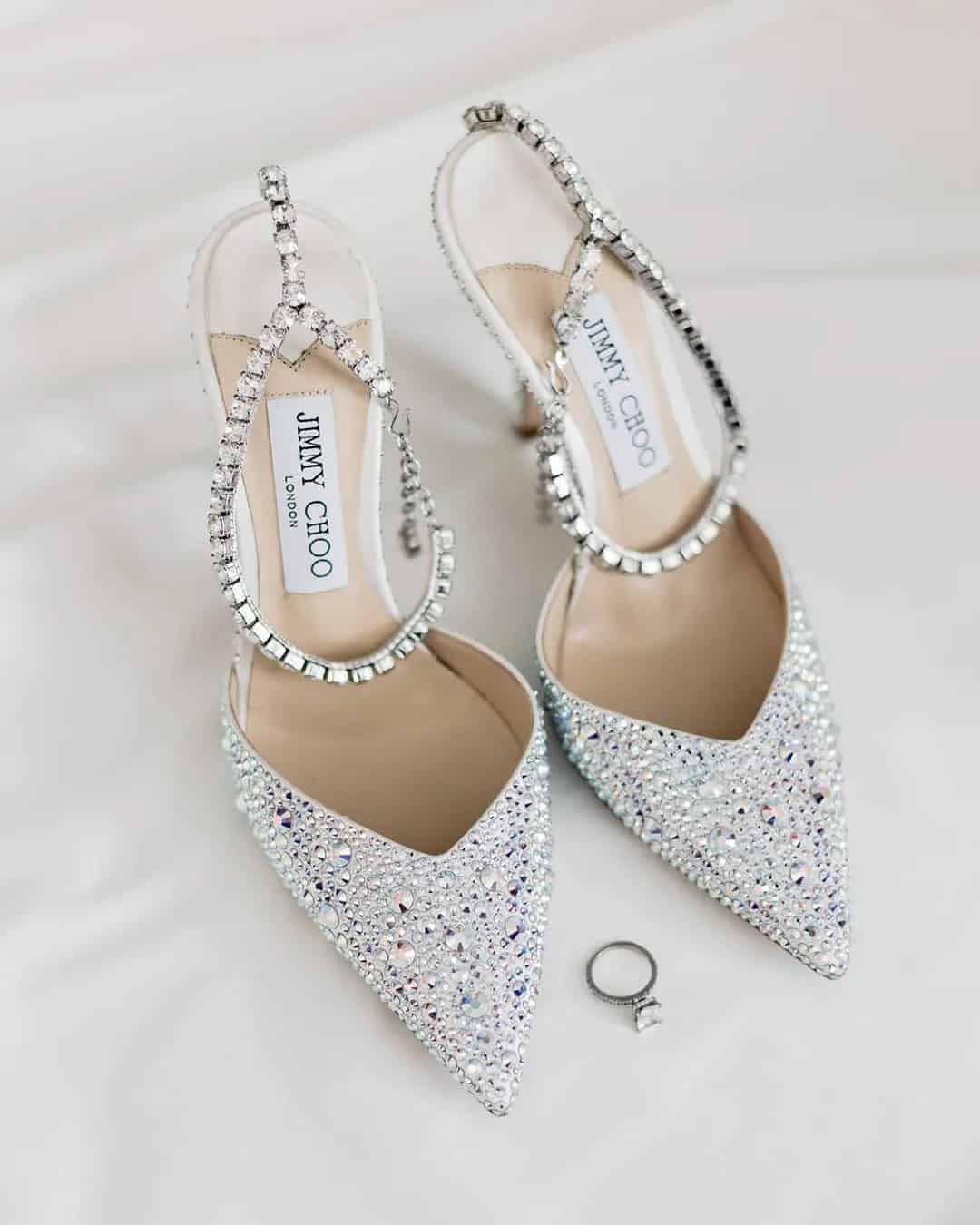 Low Heel Sparkly Wedding Shoes