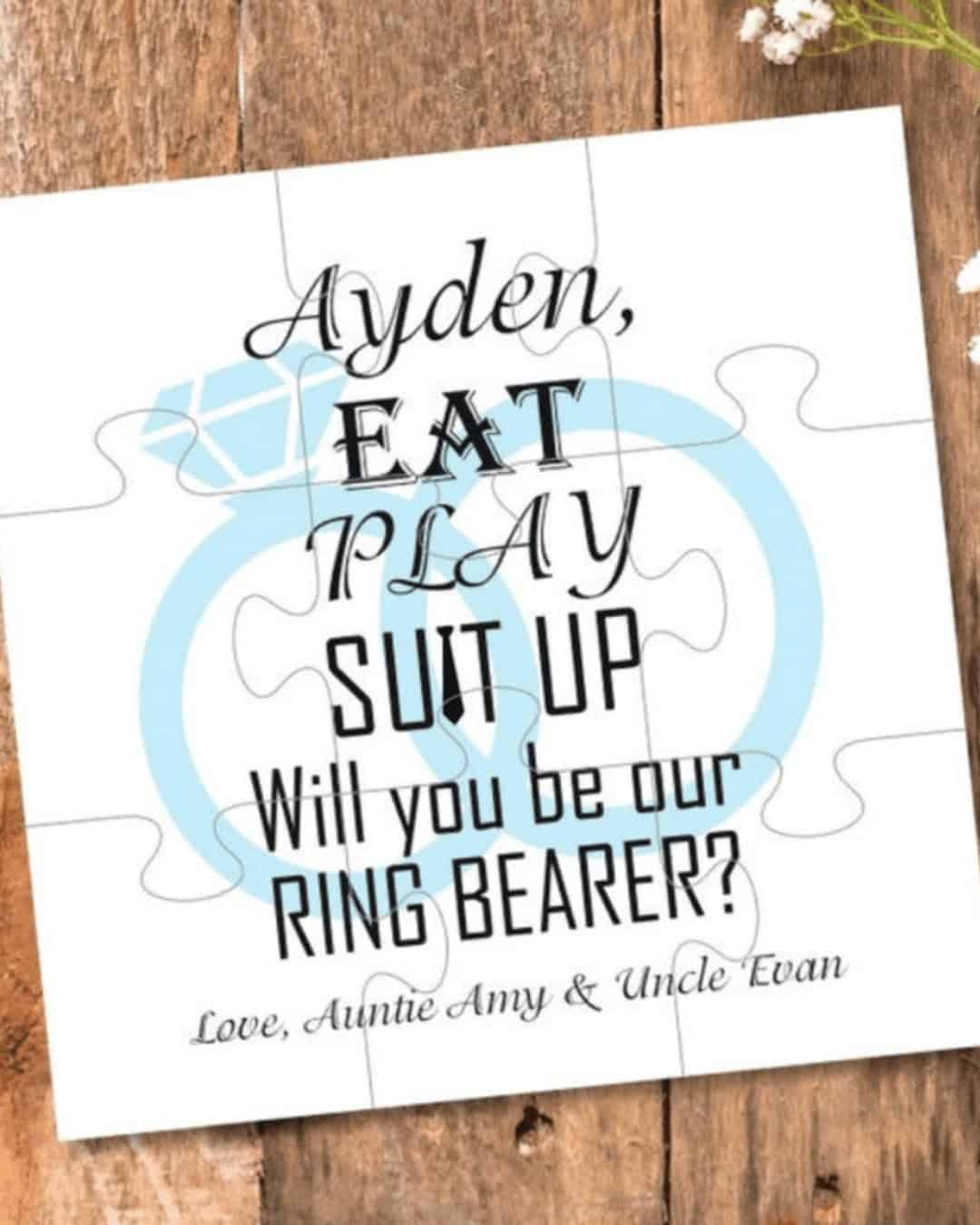 Ring Bearer Proposal Card Puzzle