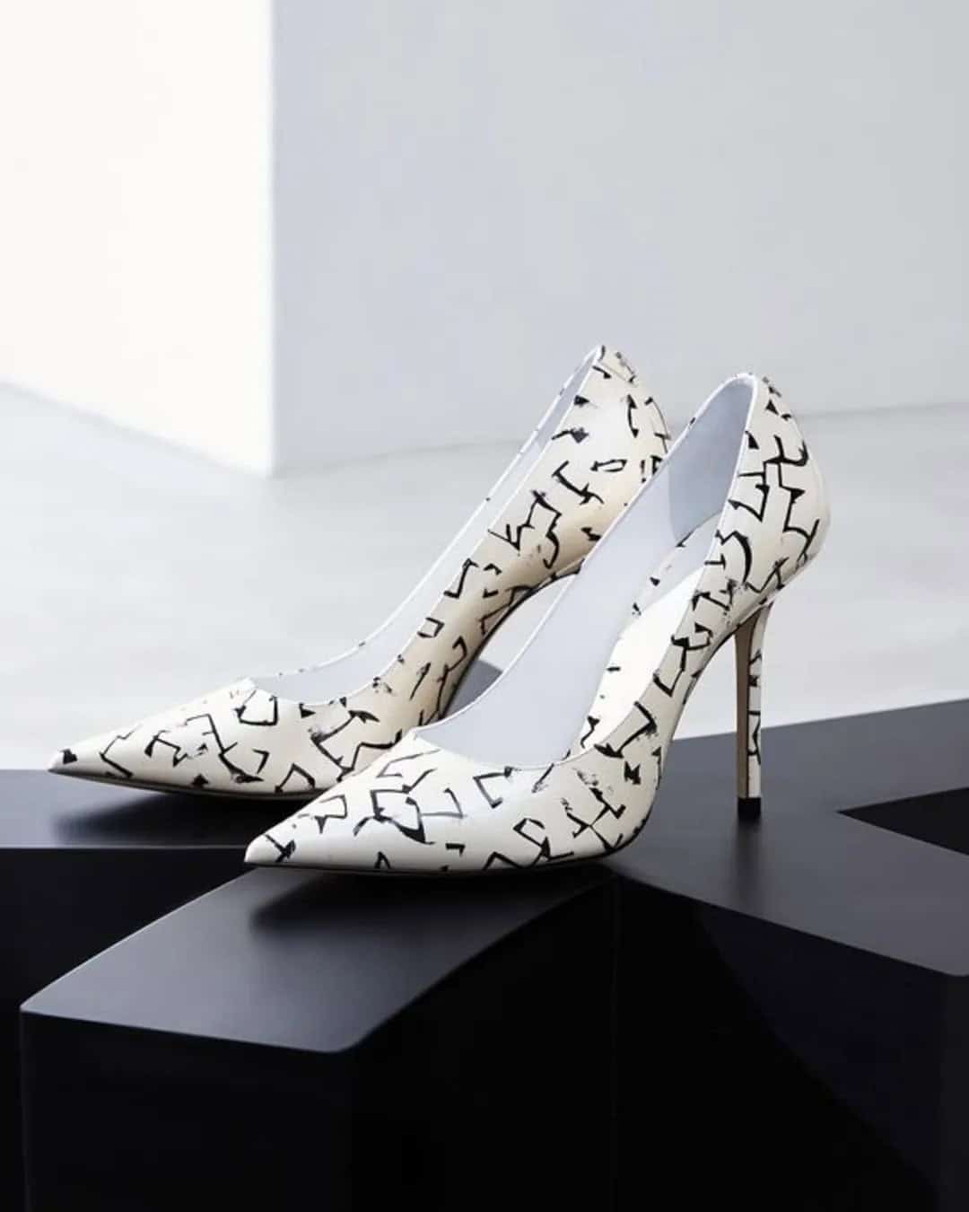 Black And White Wedding Heels