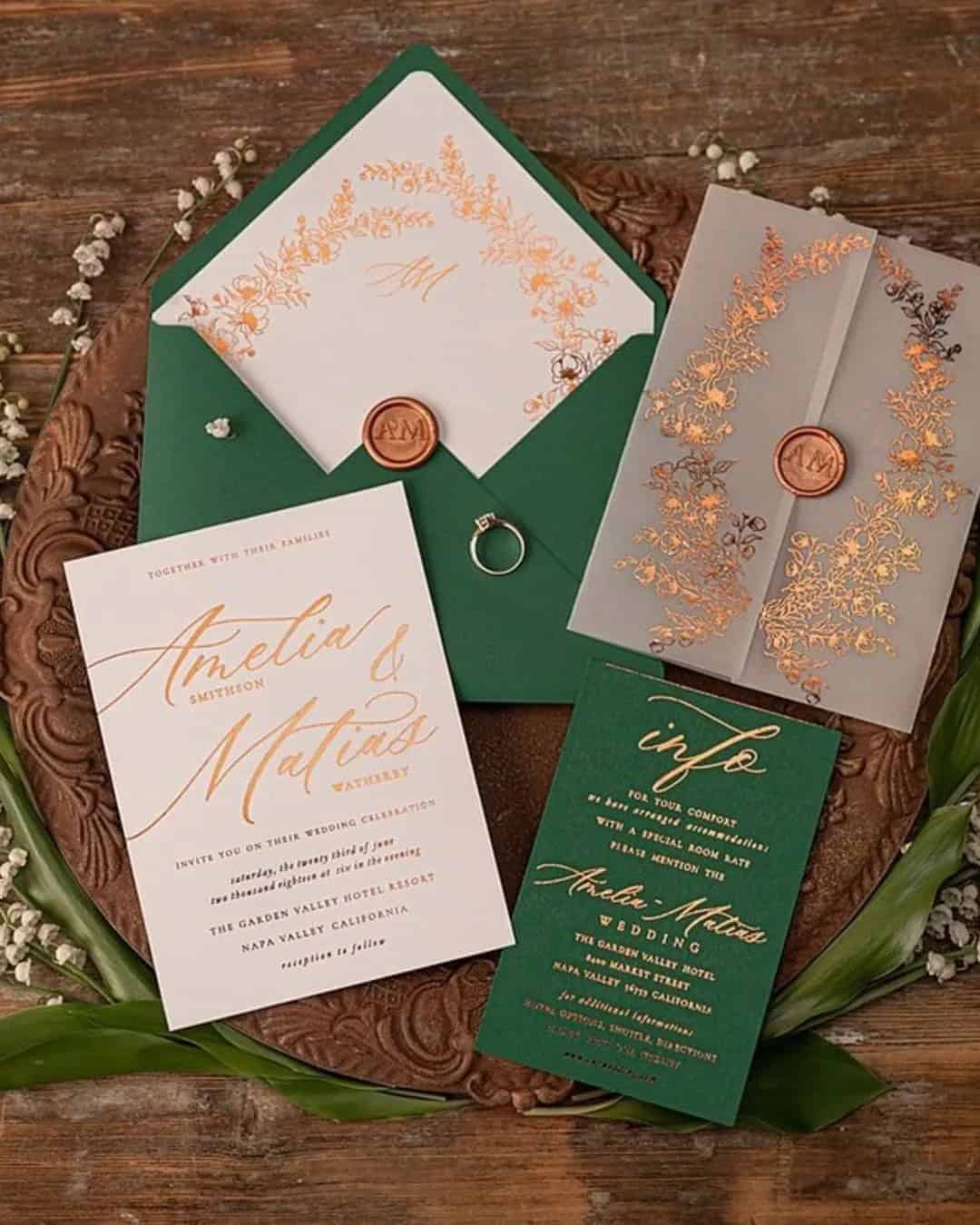 Terracotta and Sage Combination for Wedding Invitations