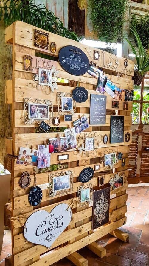 Bride and groom memory board