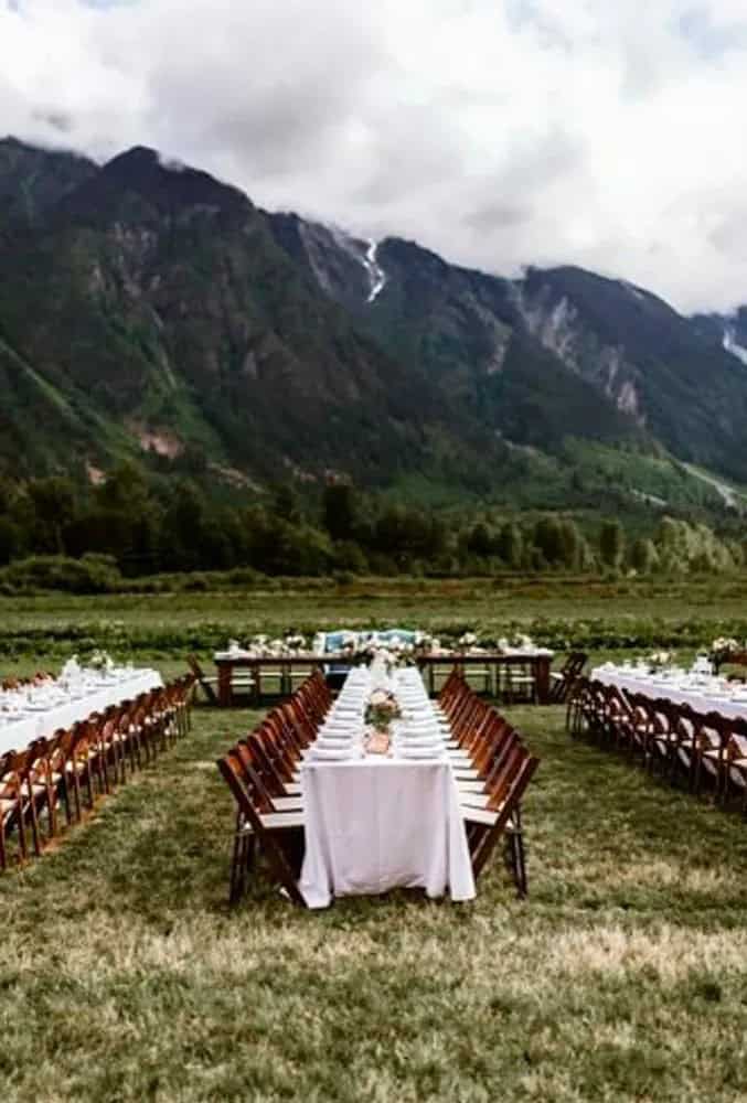 Set Up Farm Tables From Your Barn Wedding Venue