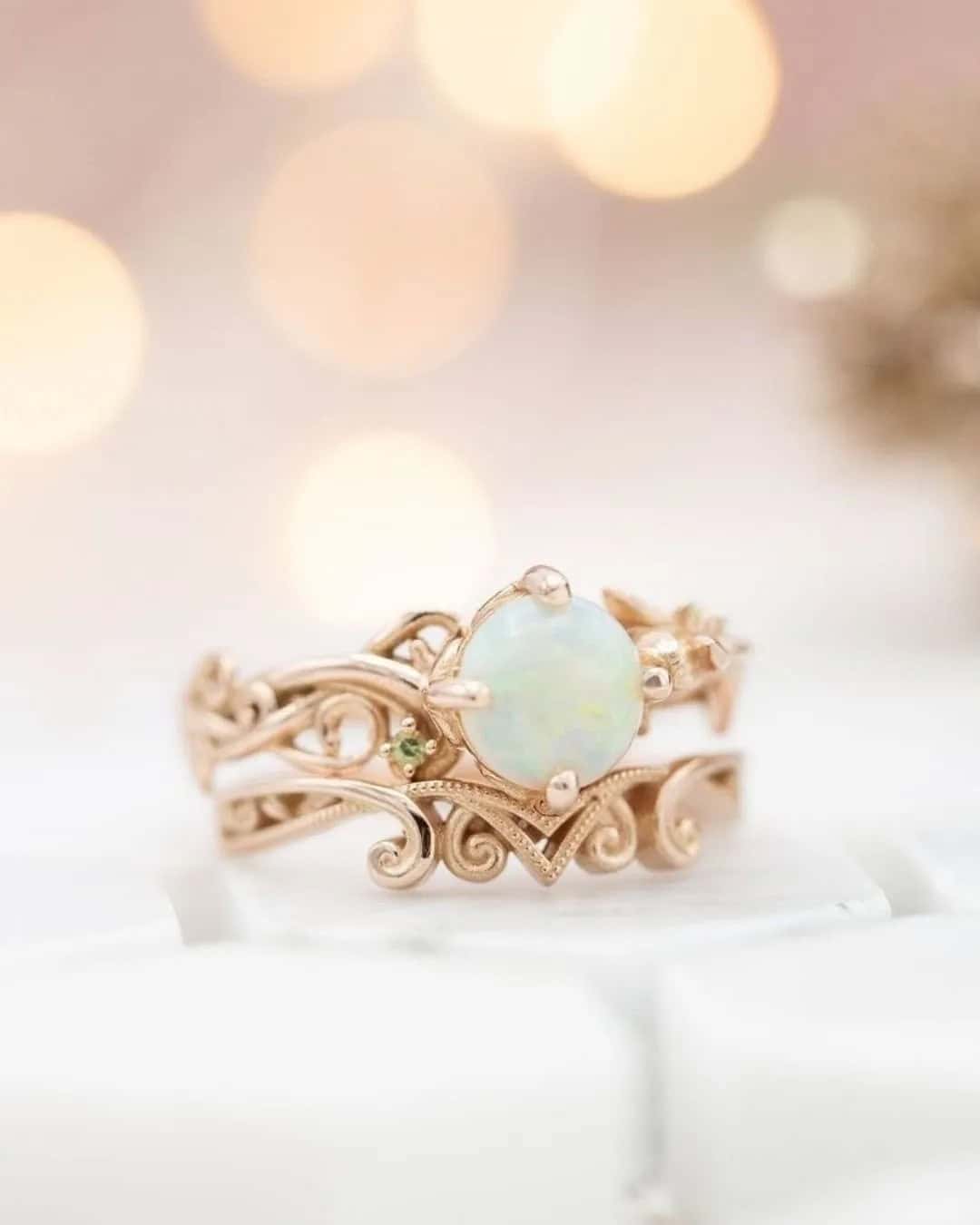 Opal Rings In Vintage Style