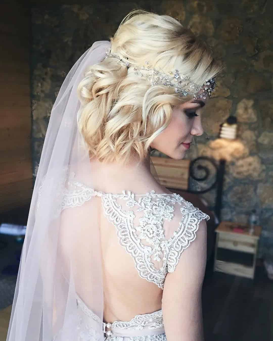 Wedding Hairstyles For Short Hair With Veil