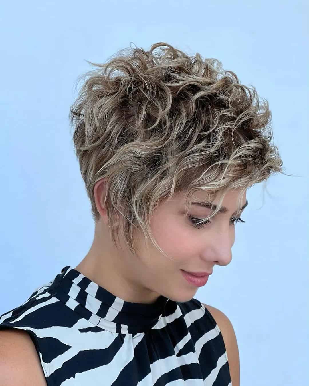 Curly Wedding Style For Pixie Cut