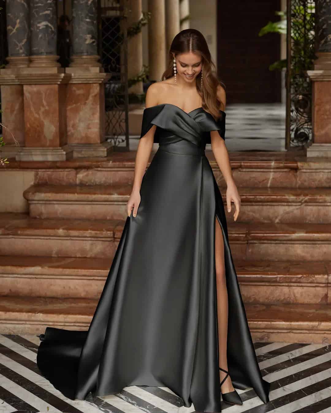 Simple Black Wedding Dresses