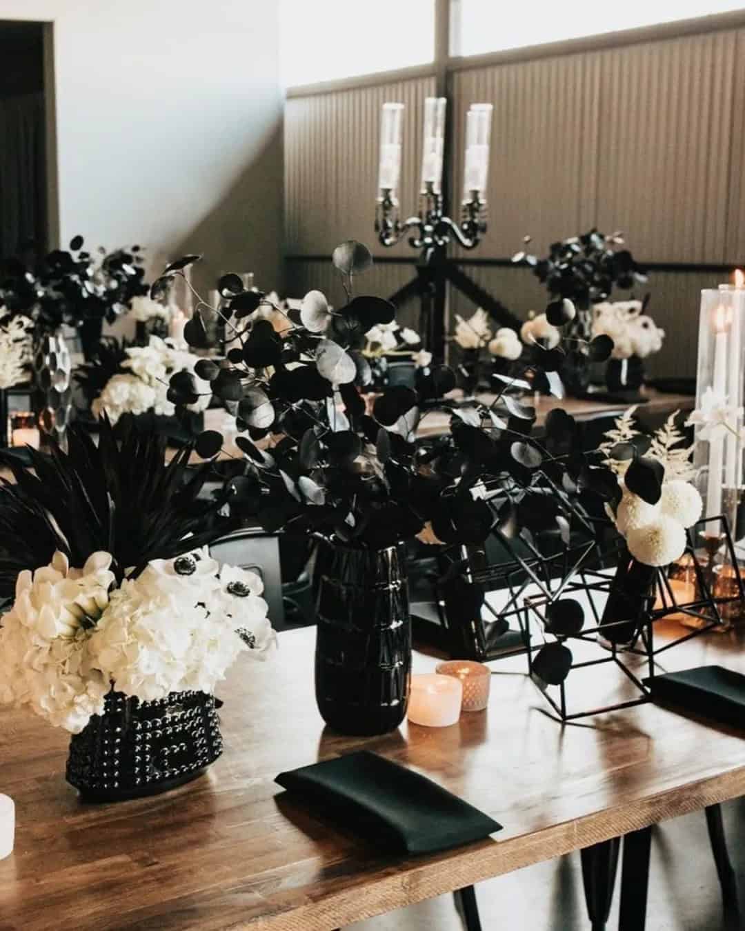 Black And White Flower Centerpieces