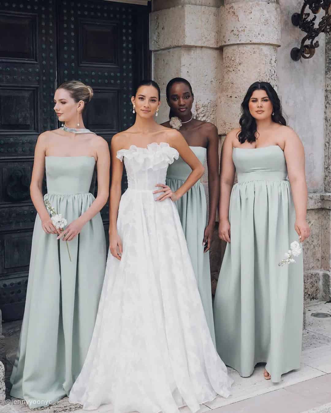 Satin Sage Green Bridesmaid Dresses