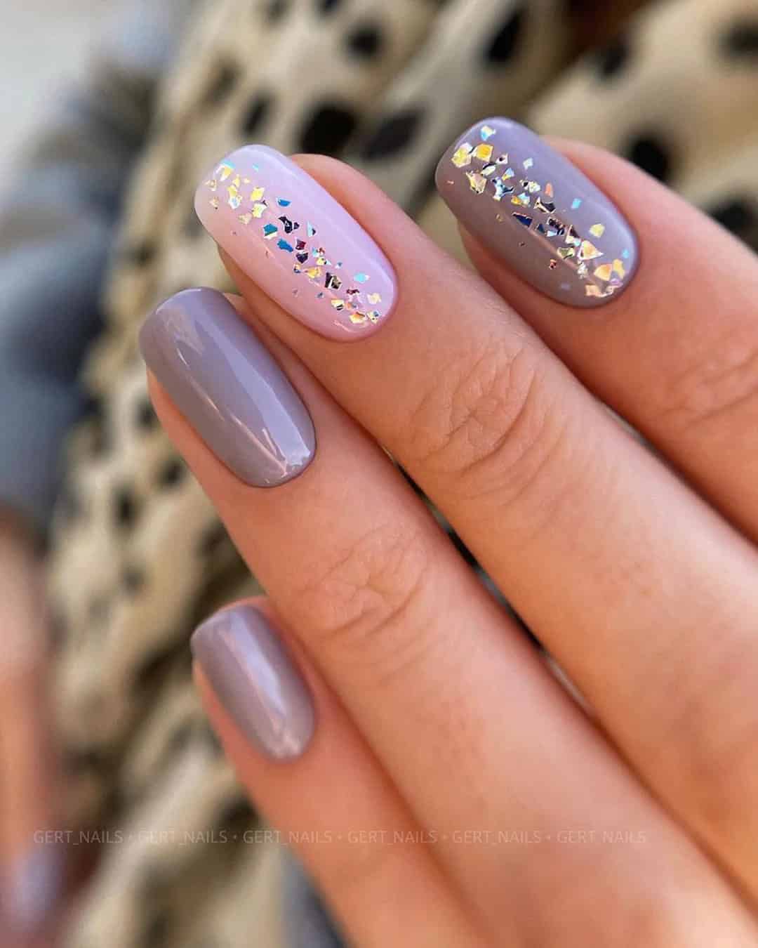 Nude Nails And Glitter