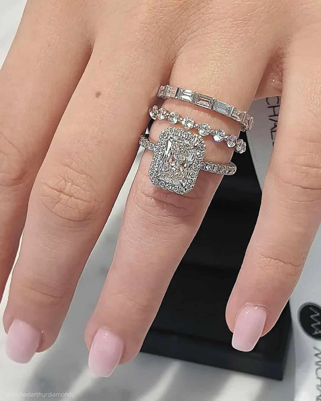 Pave Band Engagement Rings