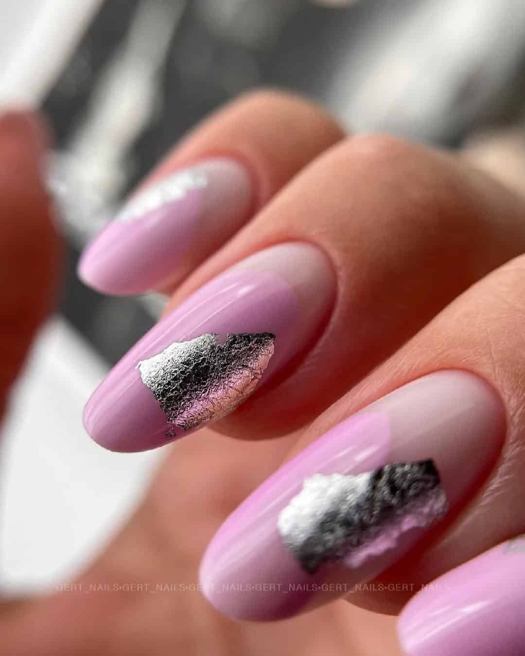 Pink And Silver Nail Ideas