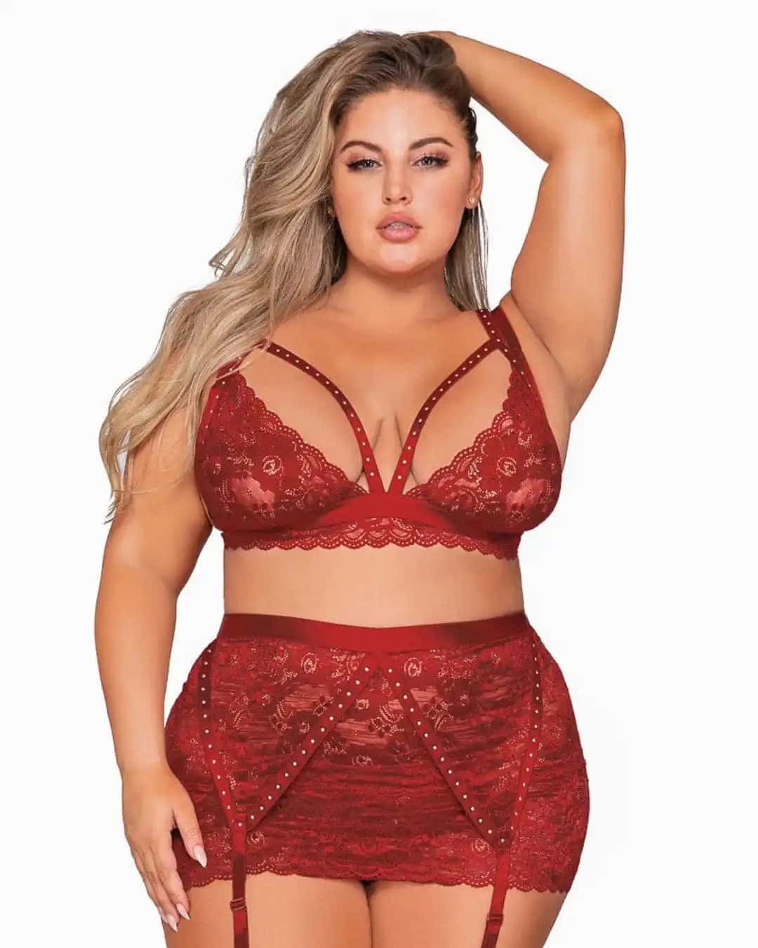 Red Plus Size Lingerie Bridal