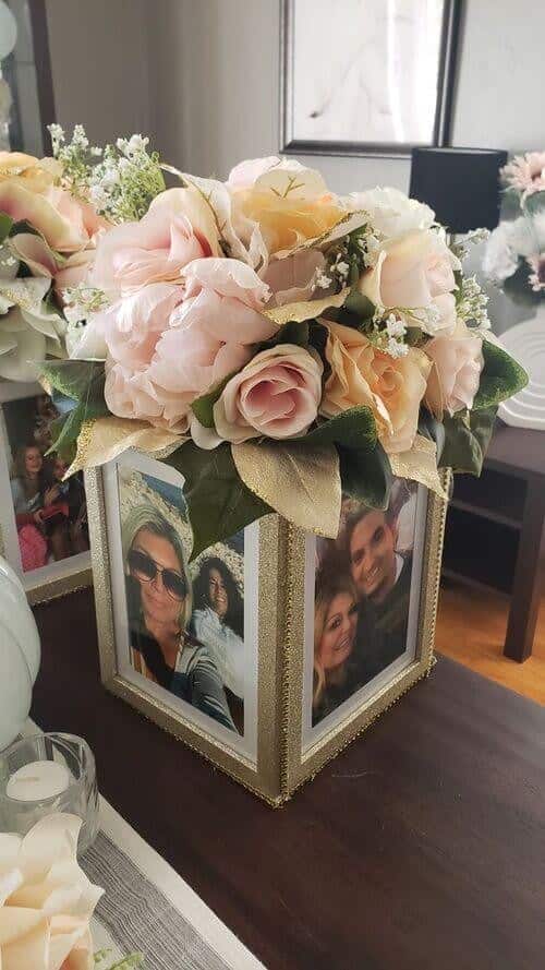 Personalized centerpieces with family pictures