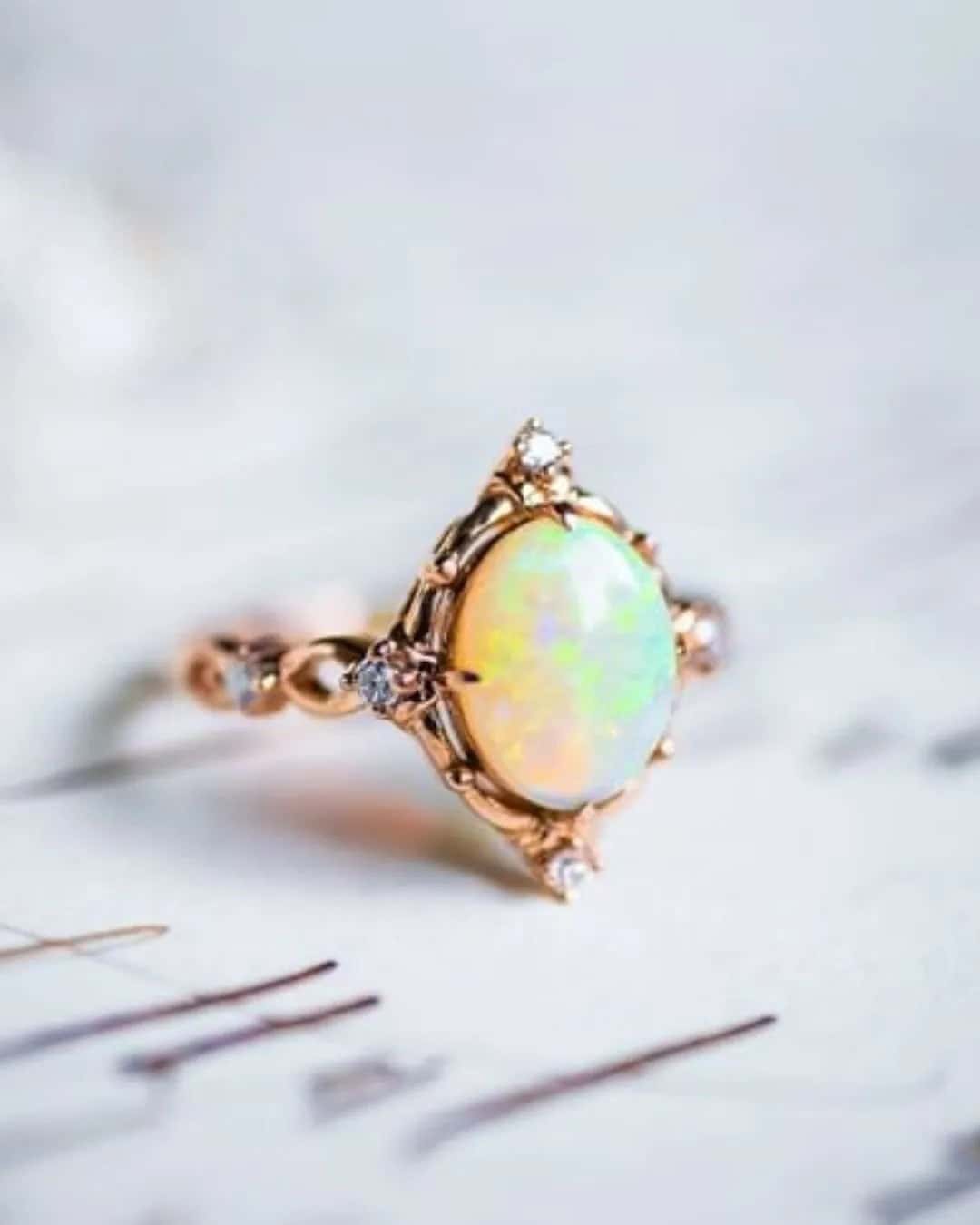 Rose Gold Opal Rings