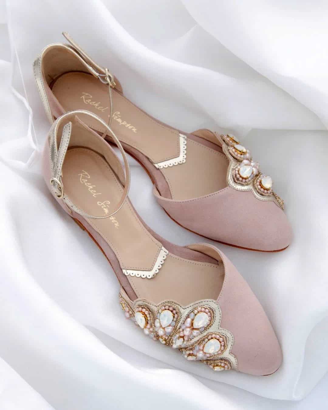 Elegant Flat Wedding Shoes Bride