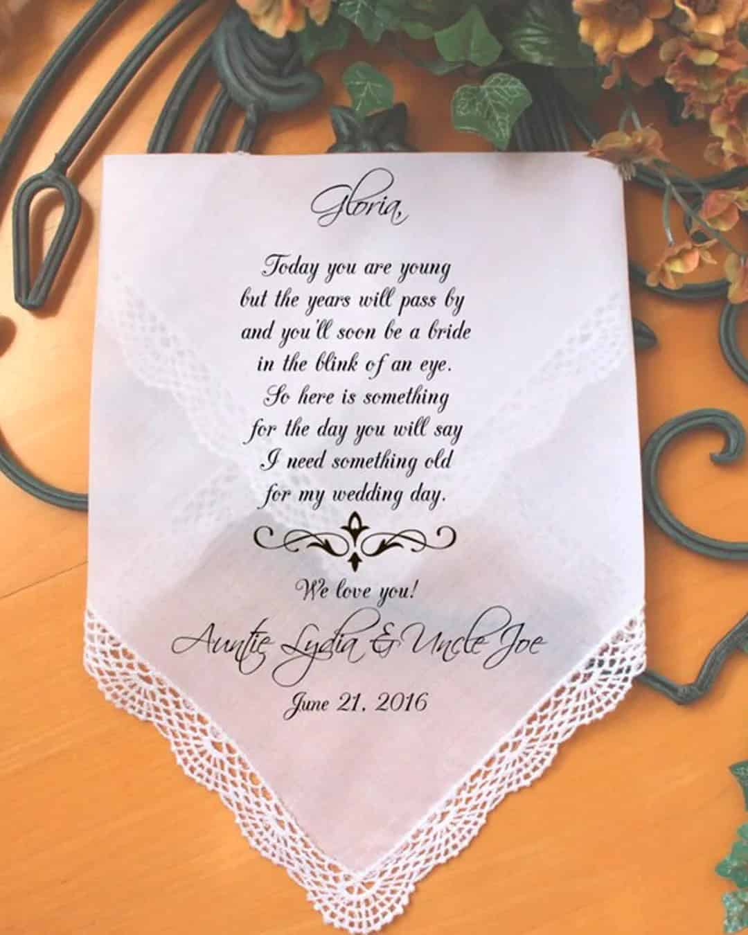 Custom Flower Girl Handkerchief