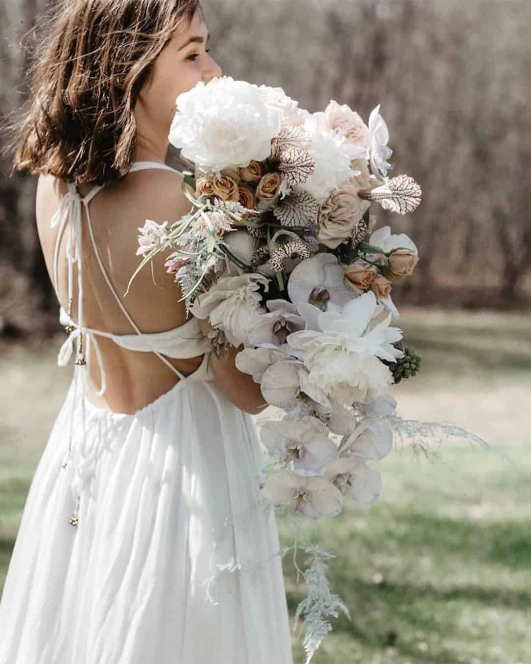 Wedding Cascading Bouquets with Orchids