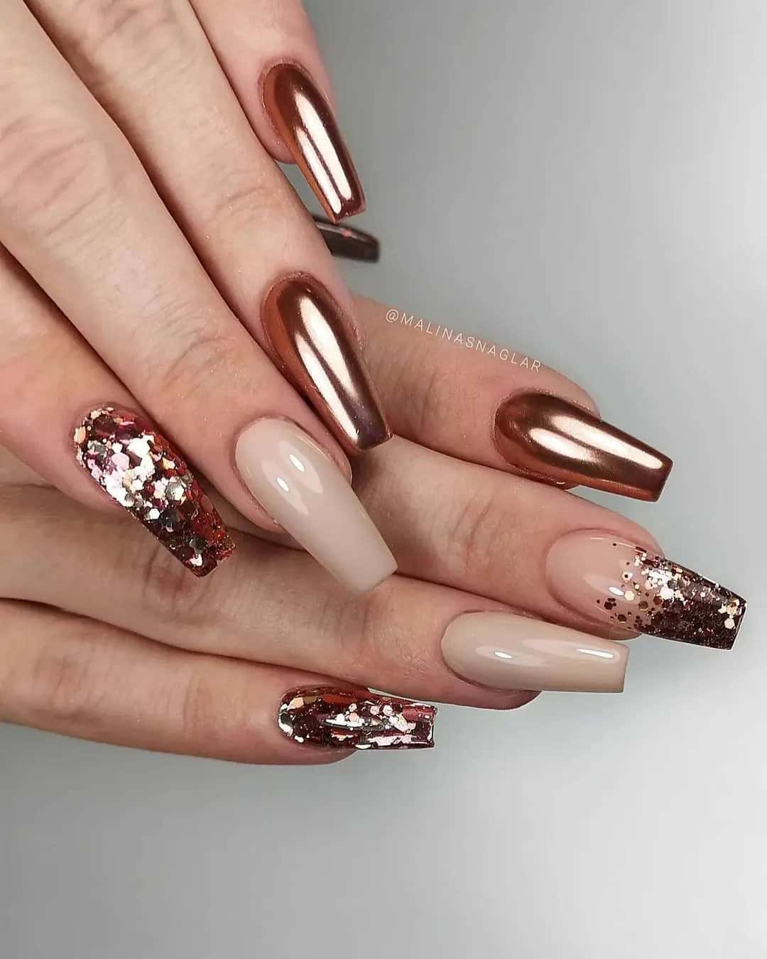 Rose Gold Nails For Guests