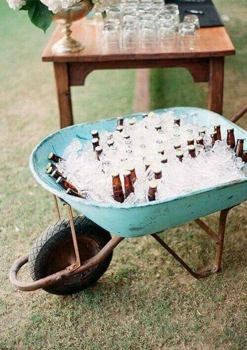 Wheelbarrow beer cooler