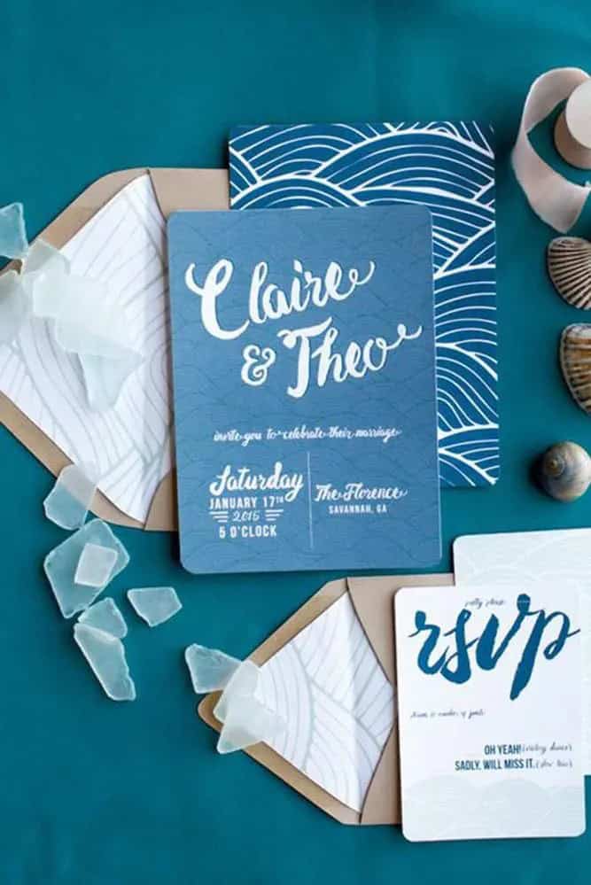 Blue Wedding Stationery