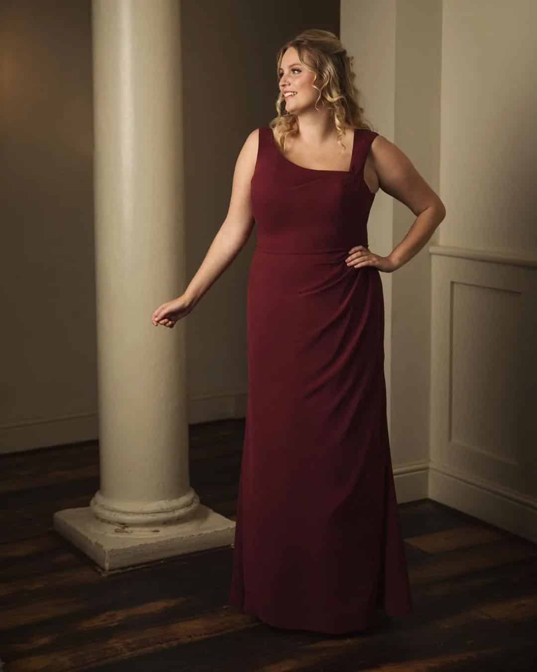 Burgundy Plus Size Bridesmaid Dresses