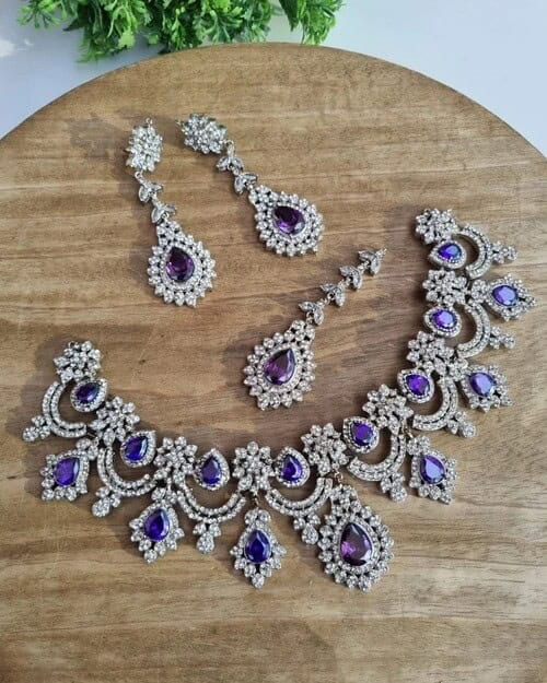 26 Luxurious Amethyst Bridal Jewelry Set