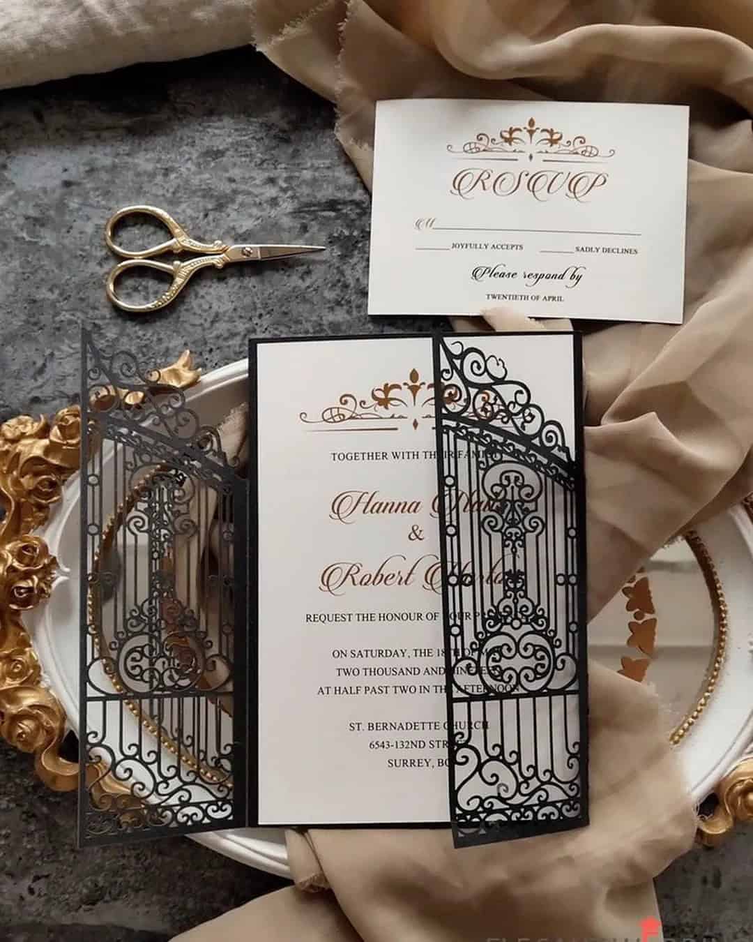 Black and Gold Stationery