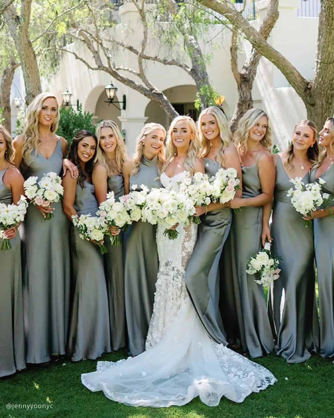 Long Sage Green Bridesmaid Dresses