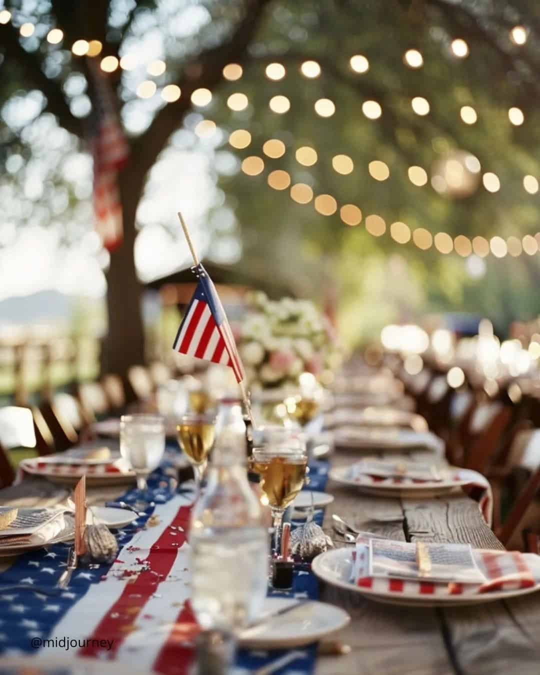 Independence Day Wedding Table Setting