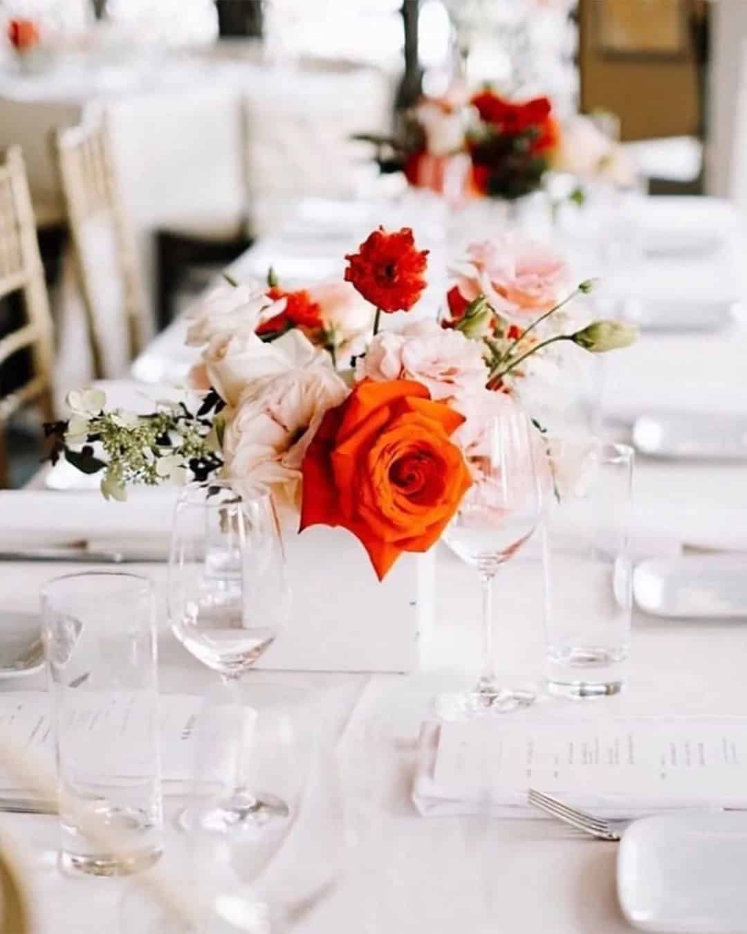 Coral Colored Wedding Centerpieces