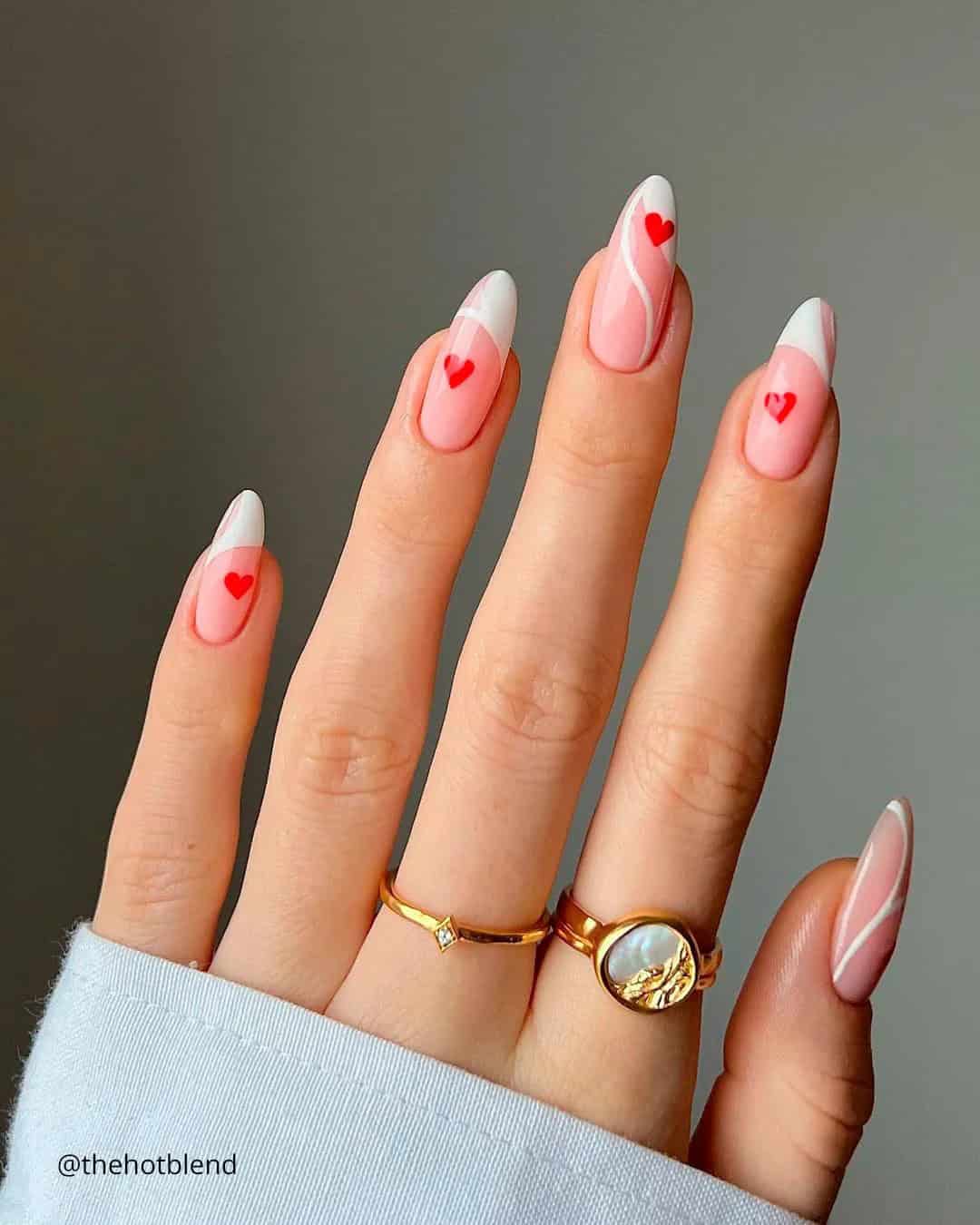 Romantic Nail Designs With Red Hearts