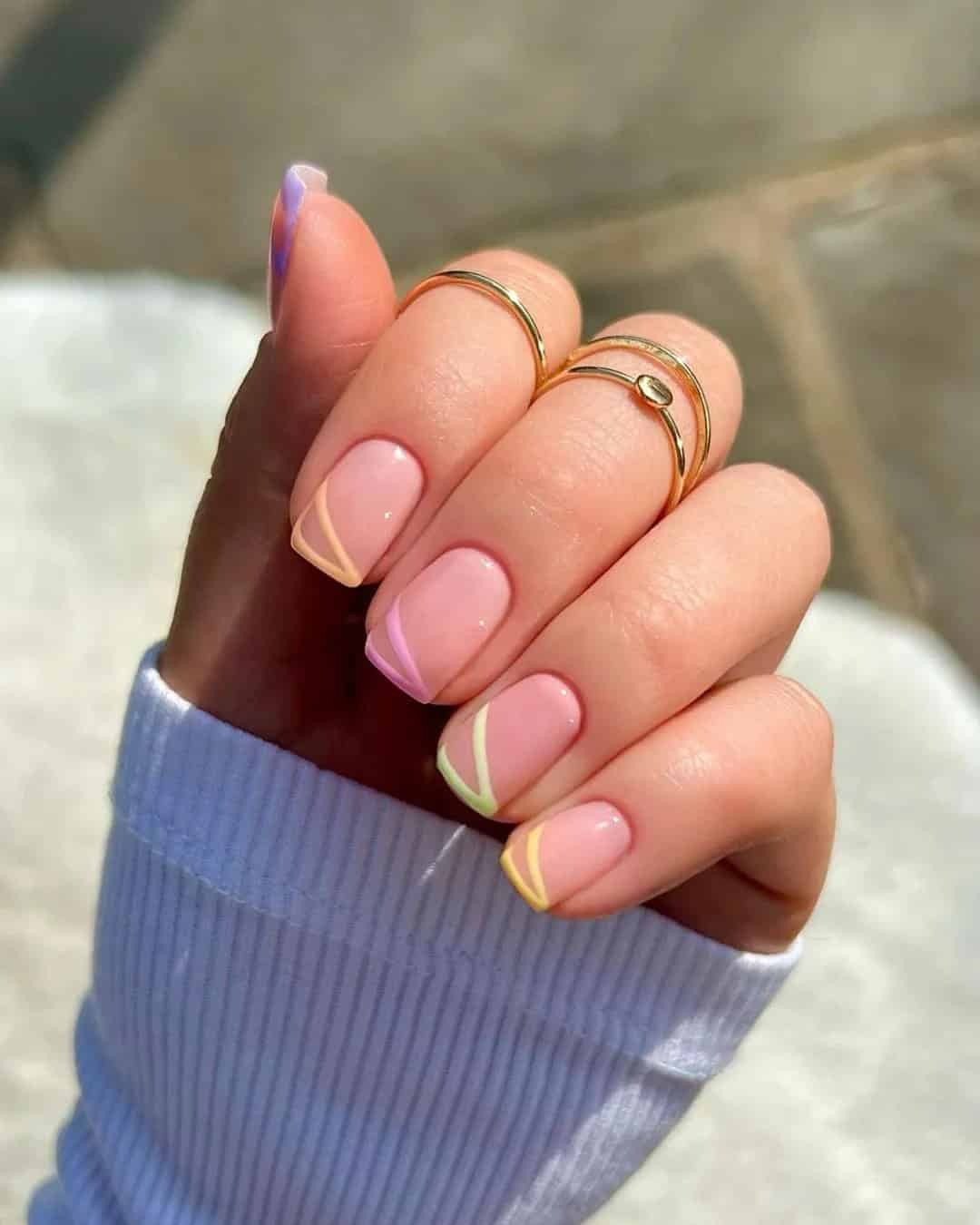 Pastel Fade Nails Art