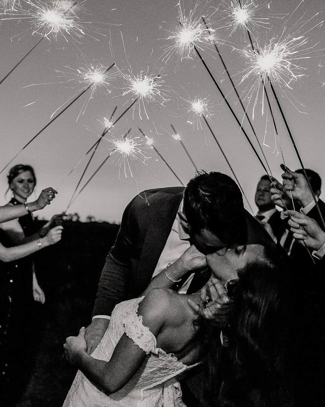 Magic Black And White Sparkler Photo Ideas