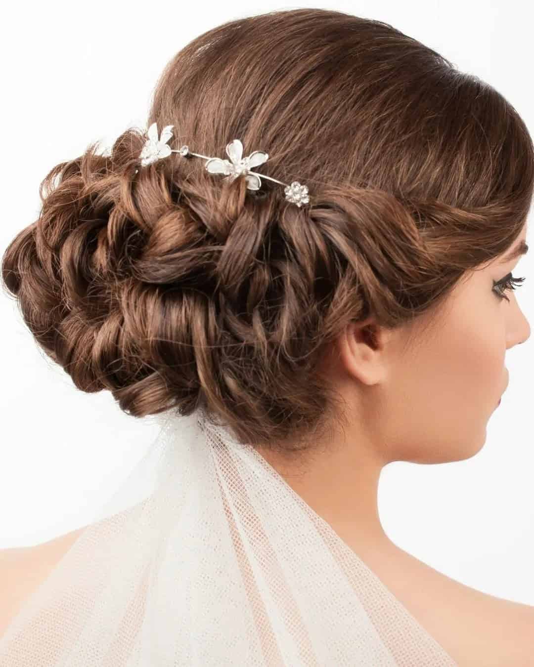 Side Swept Wedding Hairstyles With A Veil