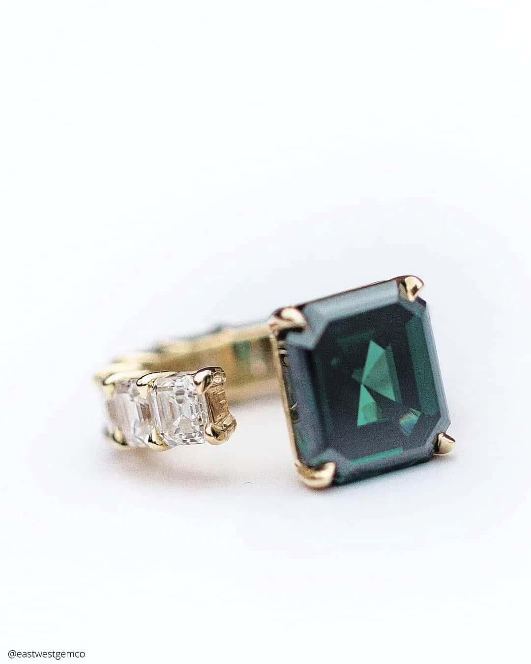 Emerald And Green Sapphires Engagement Rings