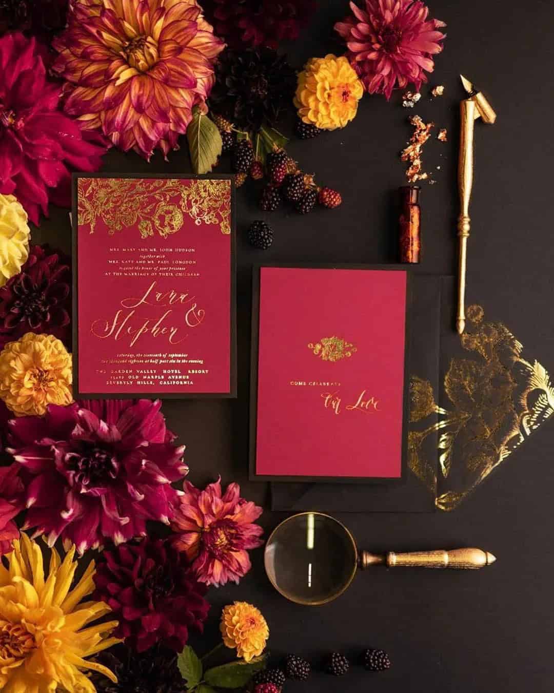 Fall Wedding Invitation Packages