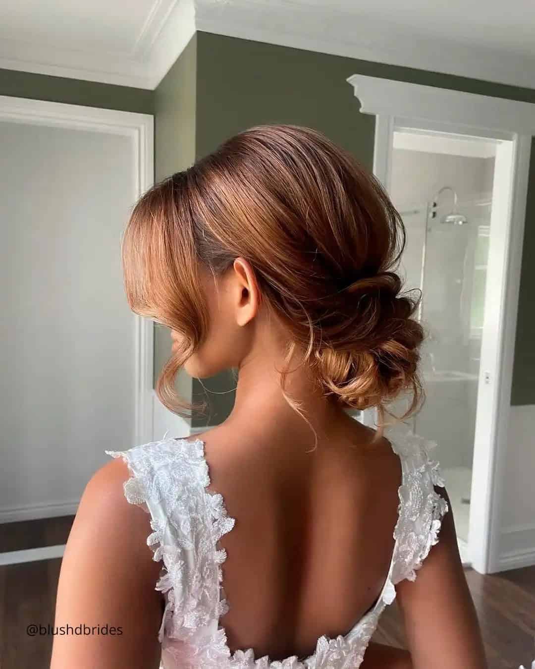 Low Messy Wedding Bun