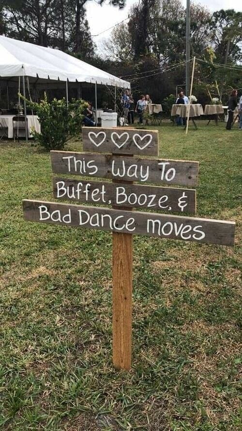 A cute DIY reception sign