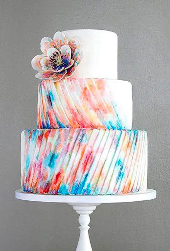 Watercolor & Hand Painted Wedding Cakes