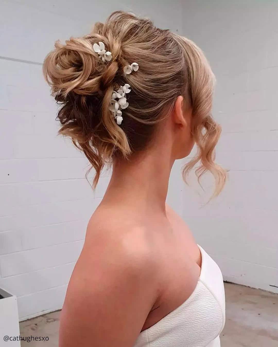 Rustic Bridal Updos for Medium Hair