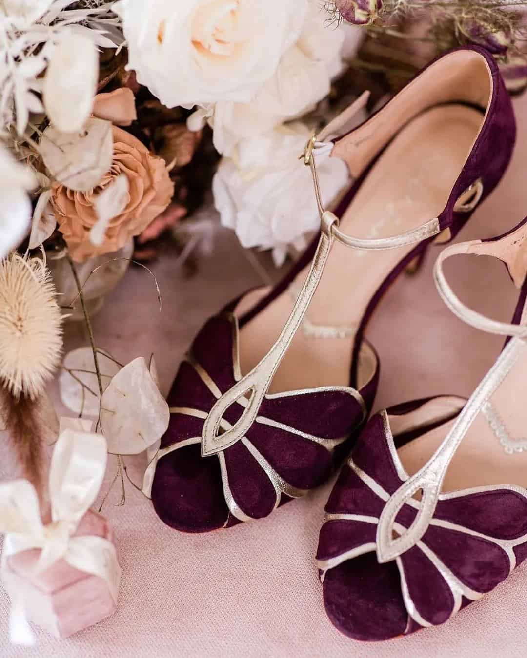 Burgundy Velvet Wedding Shoes