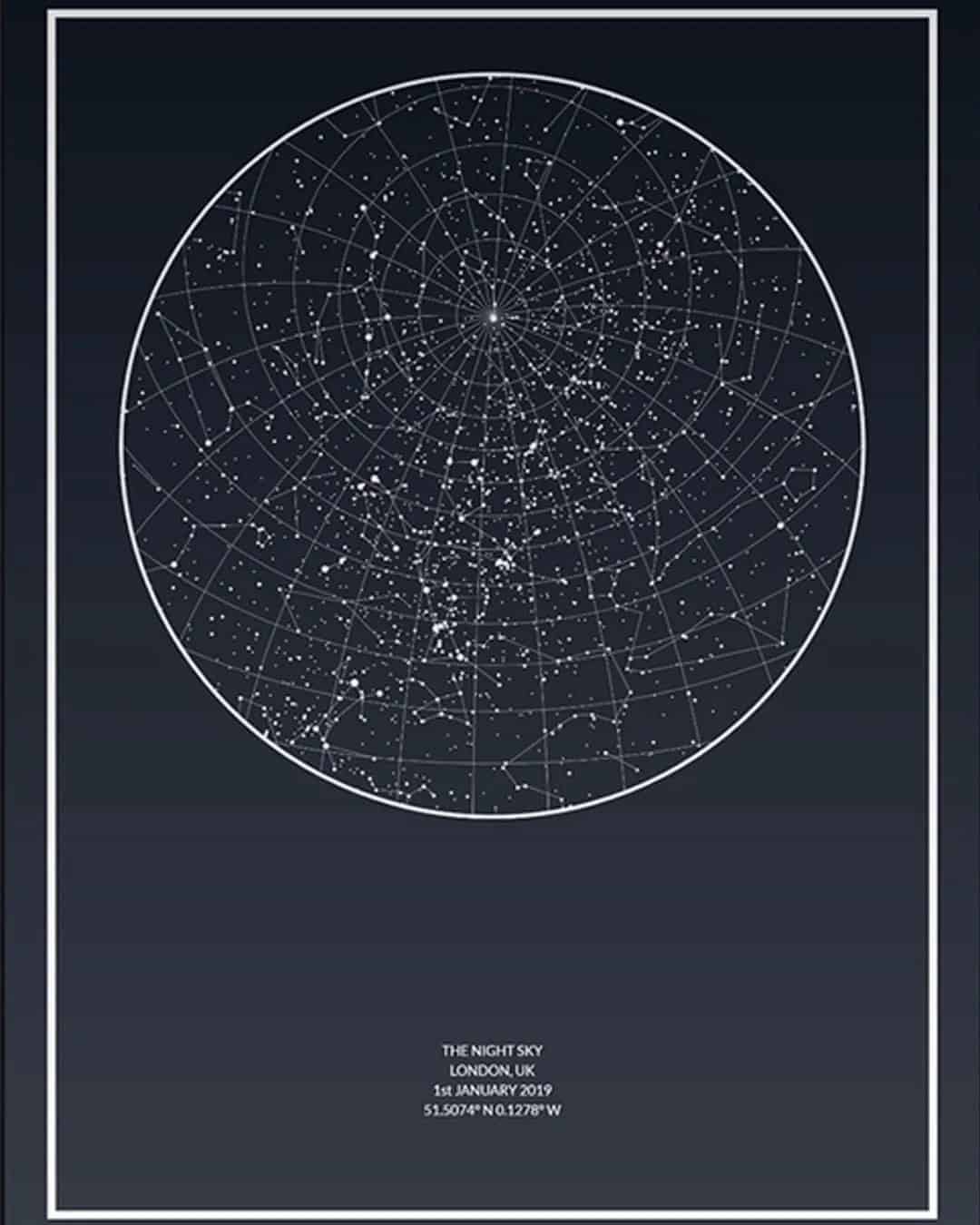 Custom star map poster