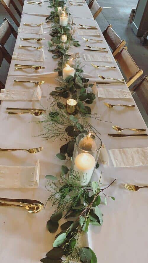 Chic gold and green accents